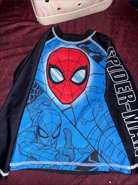 Spider-Man Boys' Blue & Black Graphic Costume Top